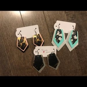 Faux leather dangle earrings!!!